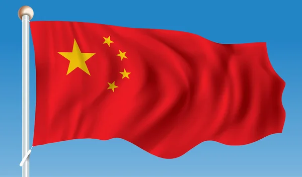 Bandiera della Cina — Vettoriale Stock