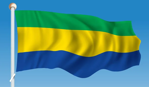 Bandera de Gabon — Vector de stock