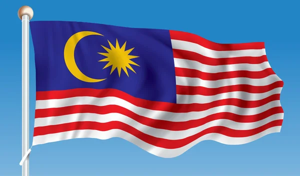 Vlag van Maleisië — Stockvector