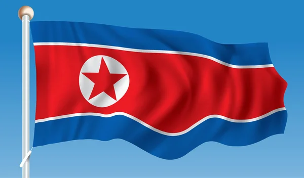 Bandera de Corea del Norte — Vector de stock