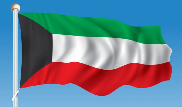 Bandeira do Kuwait — Vetor de Stock