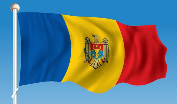 Bandera de Moldova — Vector de stock