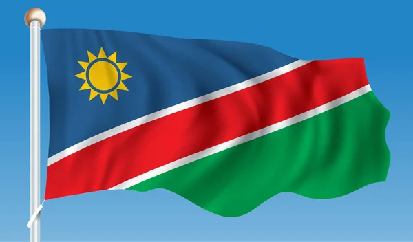Bandera de namibia — Vector de stock