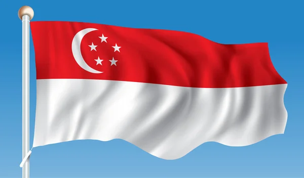 Vlag van Singapore — Stockvector