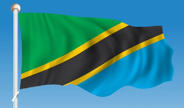 Bandeira de tanzania — Vetor de Stock