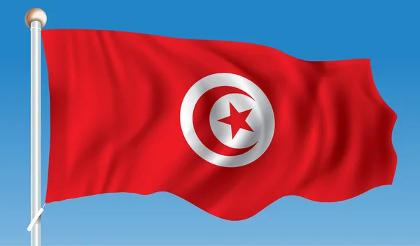 Flagga Tunisien — Stock vektor