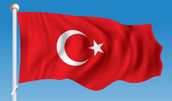 Bandeira da Turquia — Vetor de Stock