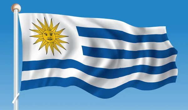 Flagga uruguay — Stock vektor