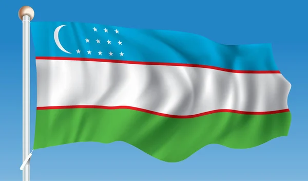 Bandera de Uzbekistán — Vector de stock