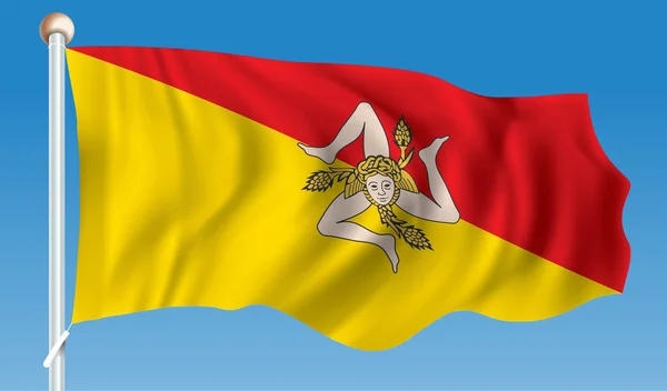 Vlag van Sicilië — Stockvector