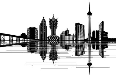 Macau siyah beyaz manzarası