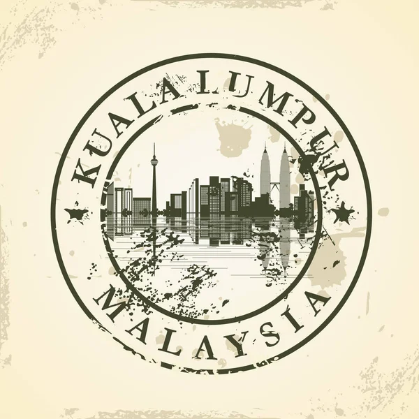 Grunge rubber stamp with Kuala Lumpur, Malaysia — Stock Vector
