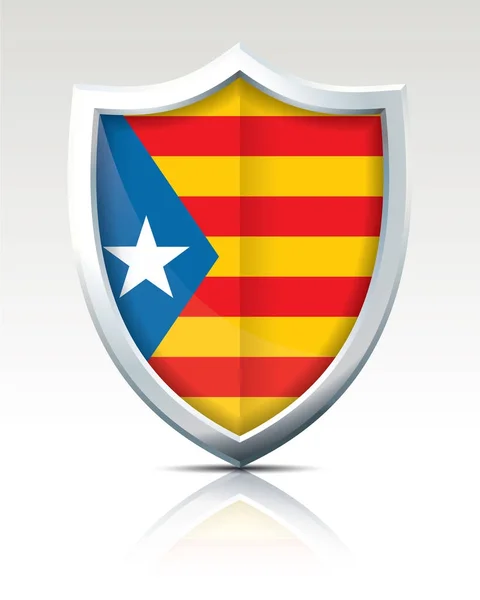 Escudo con Bandera de Cataluña — Vector de stock