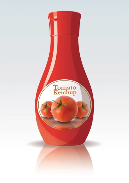 Butelka z ketchupem pomidorowym — Wektor stockowy