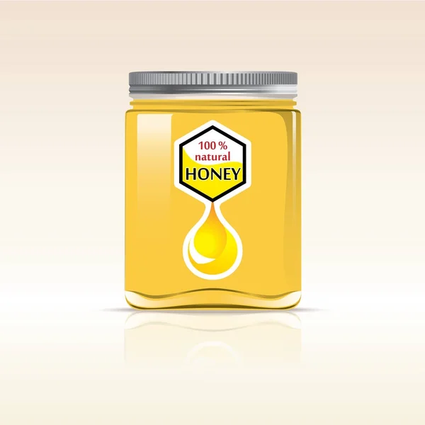 Botella de miel — Vector de stock