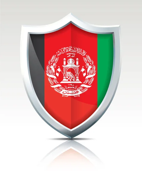 Afganistan bayrağı ile kalkan — Stok Vektör