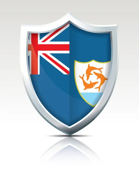 Escudo com Bandeira de Anguilla — Vetor de Stock