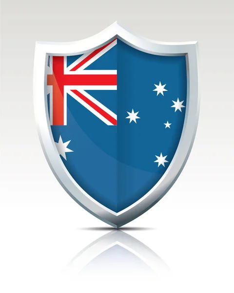 Avustralya bayrağı ile kalkan — Stok Vektör