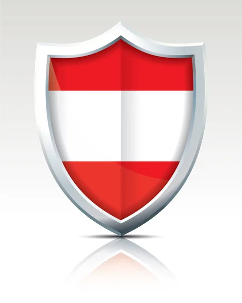Bouclier avec drapeau de l'Autriche — Image vectorielle