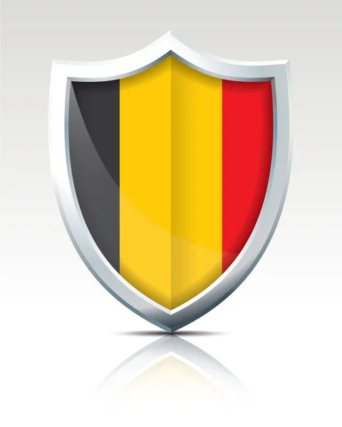 Bouclier avec drapeau de Belgique — Image vectorielle