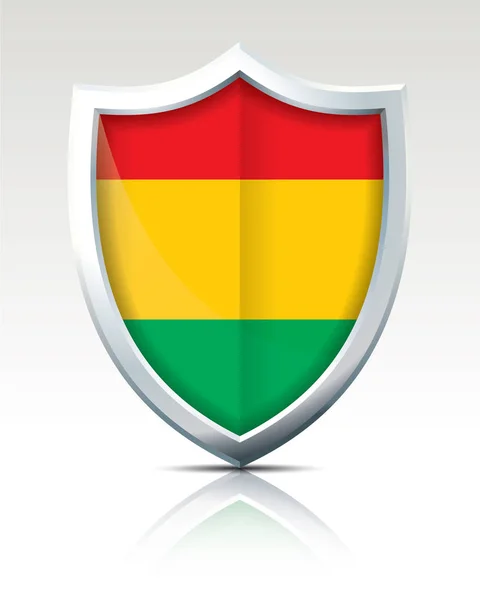 Escudo com Bandeira da Bolívia — Vetor de Stock