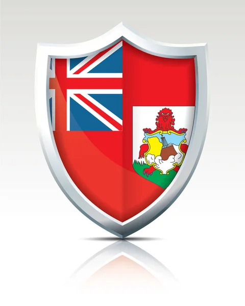 Sköld med flagga av Bermuda — Stock vektor