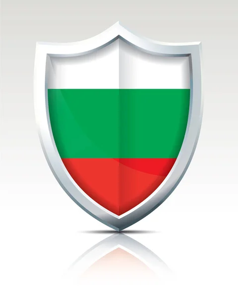 Bulgaristan bayrağı ile kalkan — Stok Vektör