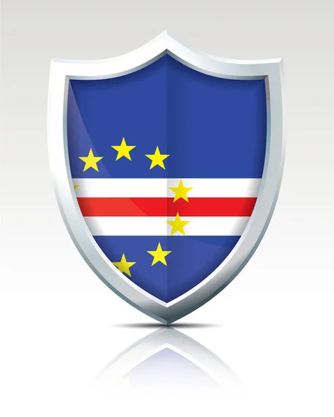 Escudo com Bandeira de Cabo Verde —  Vetores de Stock