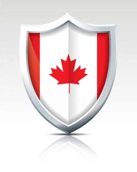 Escudo com Bandeira do Canadá — Vetor de Stock