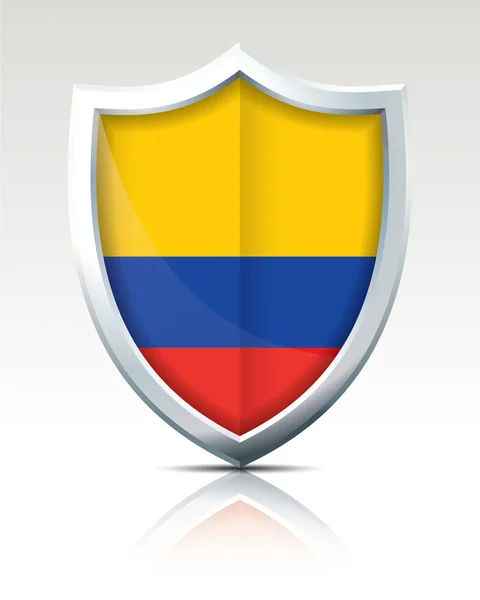 Escudo con Bandera de Colombia — Vector de stock