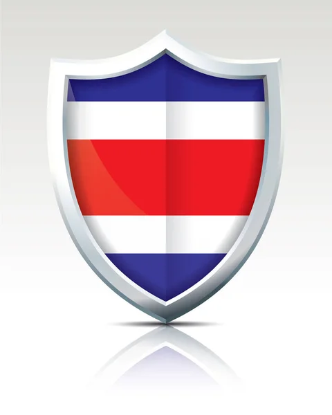 Escudo com Bandeira da Costa Rica — Vetor de Stock