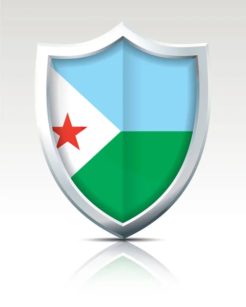 Escudo con Bandera de Yibuti — Vector de stock