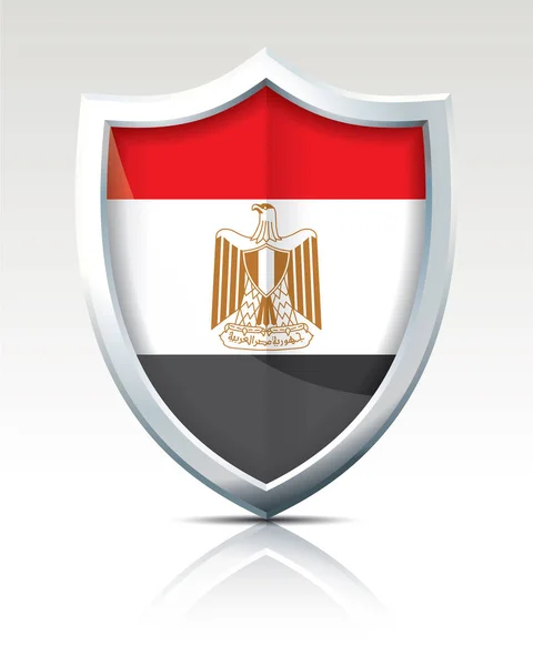 Bouclier avec Drapeau d'Egypte — Image vectorielle