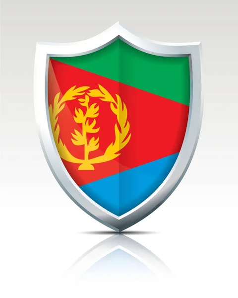 Schild mit Fahne von Eritrea — Stockvektor