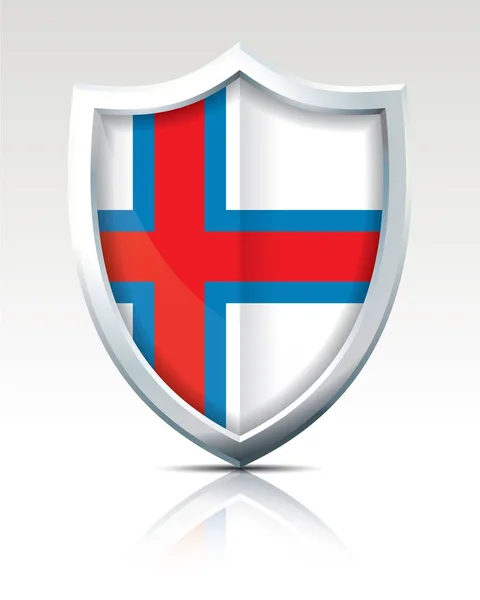 Escudo con Bandera de las Islas Feroe — Vector de stock