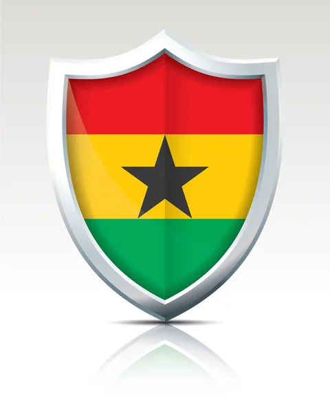 Ασπίδα με σημαία της Γκάνας — Διανυσματικό Αρχείο