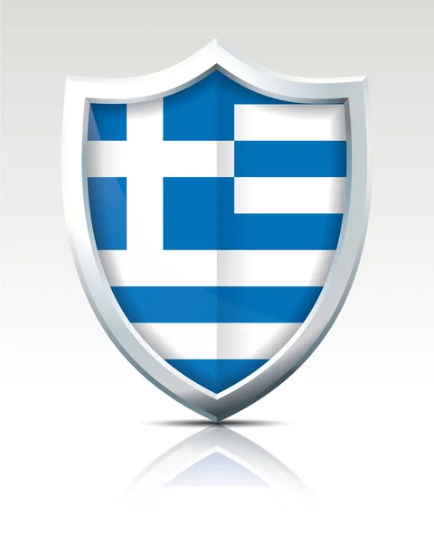 Shield with Flag of Greece — Stock Vector