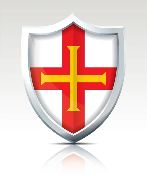 Escudo com Bandeira de Guernsey — Vetor de Stock