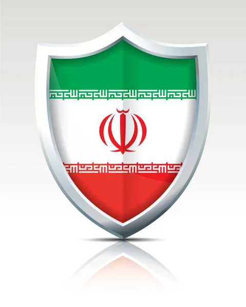 Bouclier avec drapeau de l'Iran — Image vectorielle