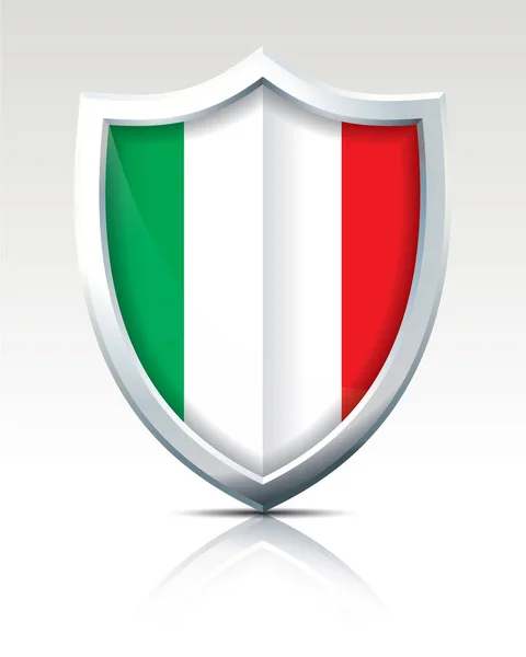 Sköld med flagga i Italien — Stock vektor