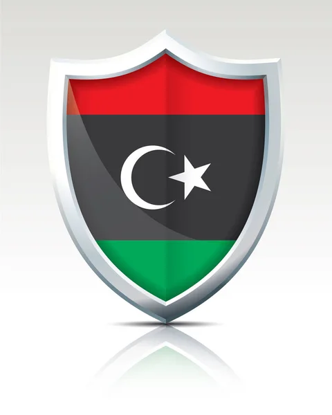 Schild mit libyscher Flagge — Stockvektor