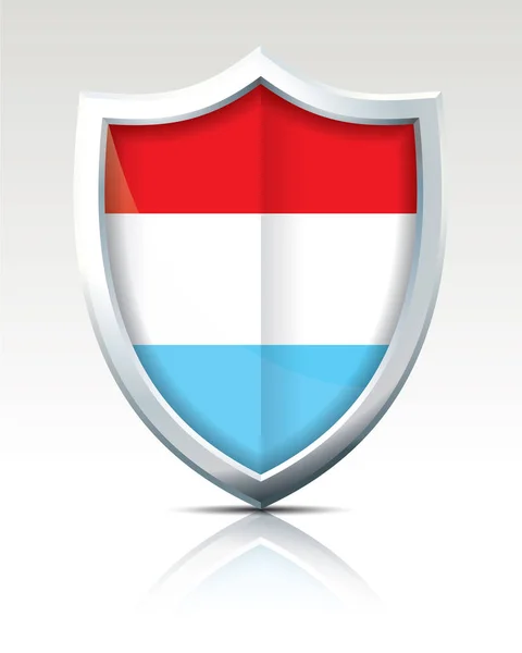 Escudo con Bandera de Luxemburgo — Vector de stock