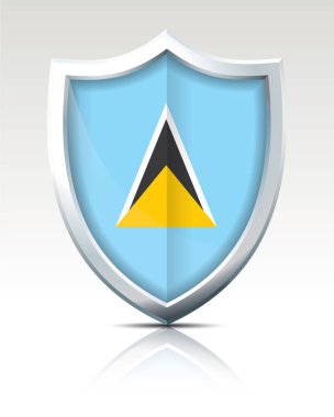 saint lucia bayrağı ile kalkan