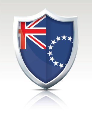 Cook Adaları bayrağı ile kalkan