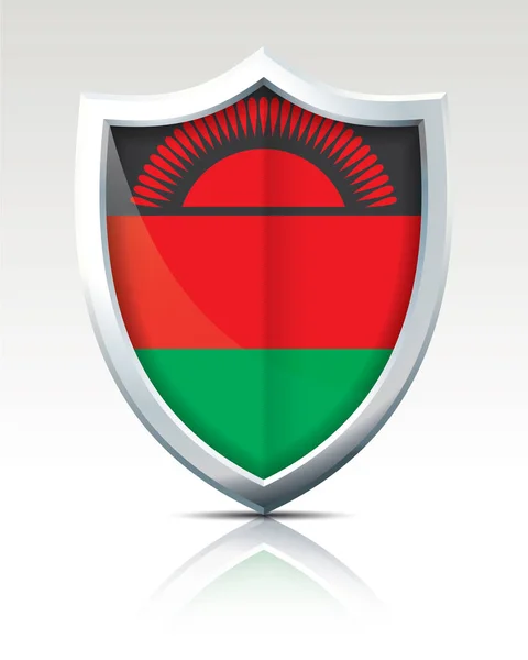 Escudo com Bandeira do Malawi — Vetor de Stock