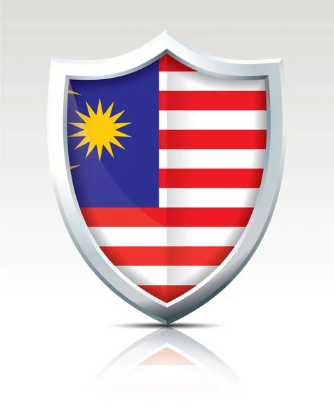 Щит з прапор Малайзії — стоковий вектор