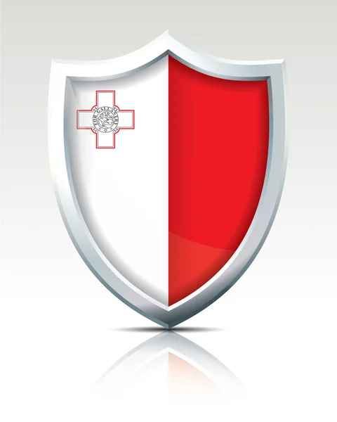 Escudo con Bandera de Malta — Vector de stock