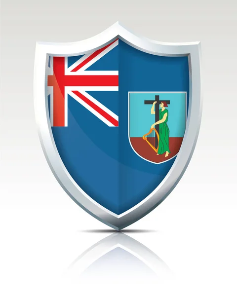 Escudo con Bandera de Montserrat — Vector de stock