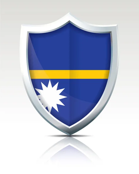 Escudo con Bandera de Nauru — Vector de stock