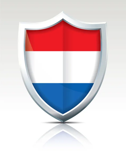 Shield with Flag of Netherlands — Stock Vector